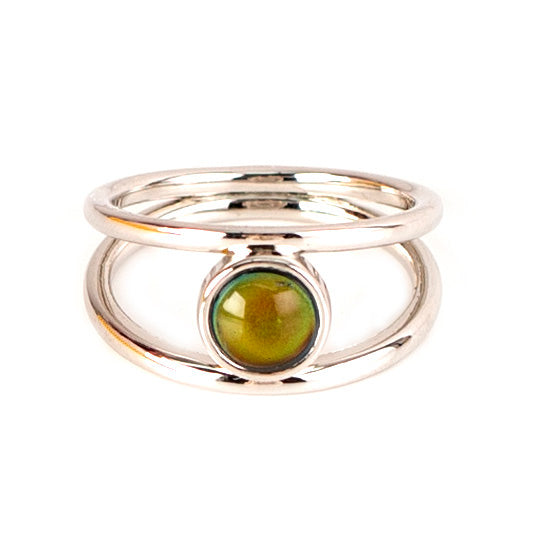 Minimalist Modern Northern Lights Color Changing Mood Ring In Sterling Silver - aurorapromise