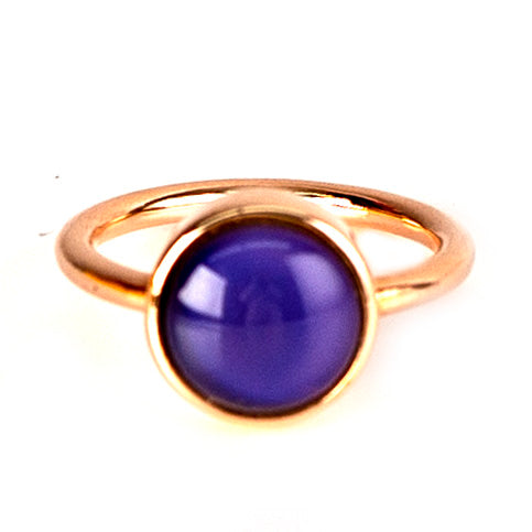 Round Color Changing Simple and Delicate Mood Ring In Sterling Silver - aurorapromise