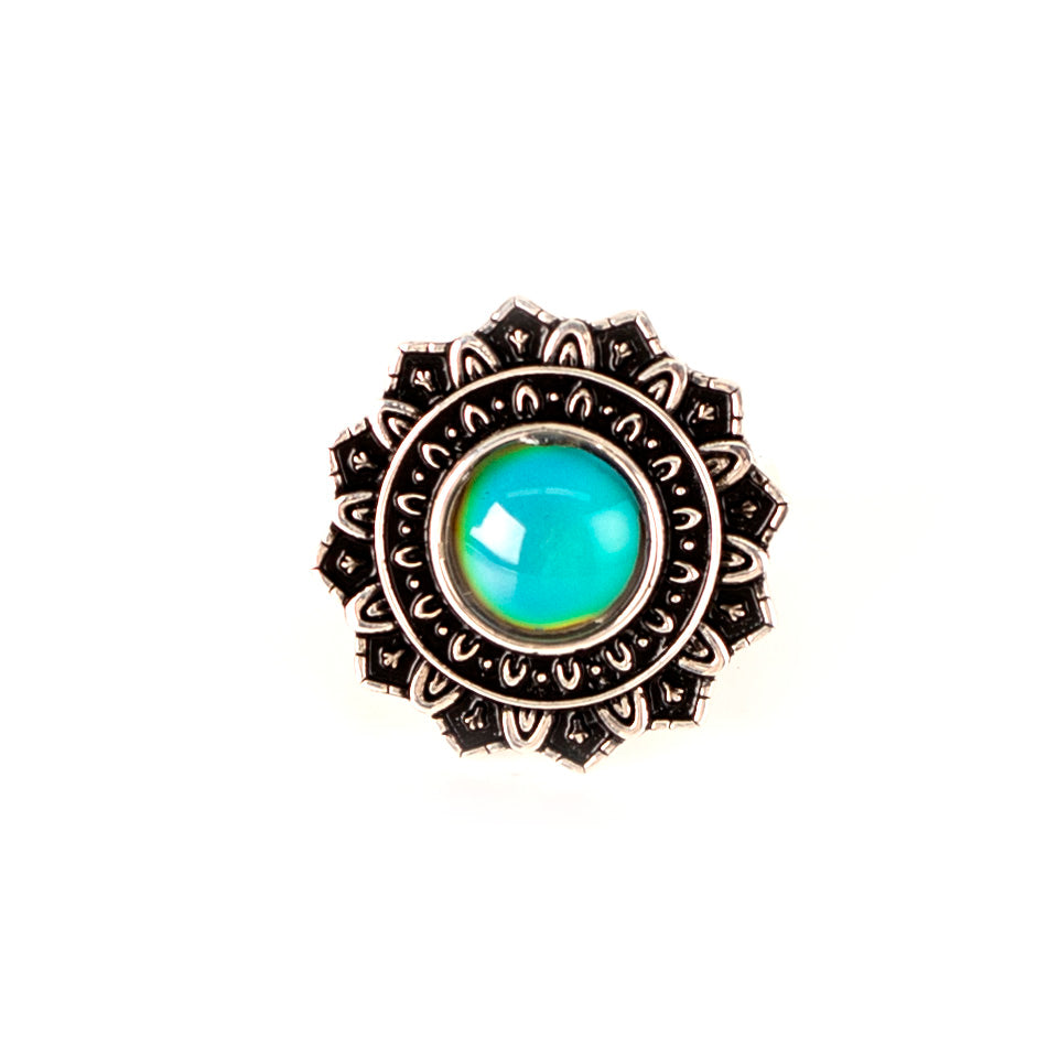 Color Changing Mandala Mood Ring In Sterling Silver - aurorapromise