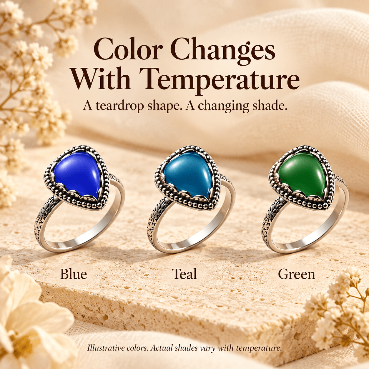 Boho Teardrop Mood Ring