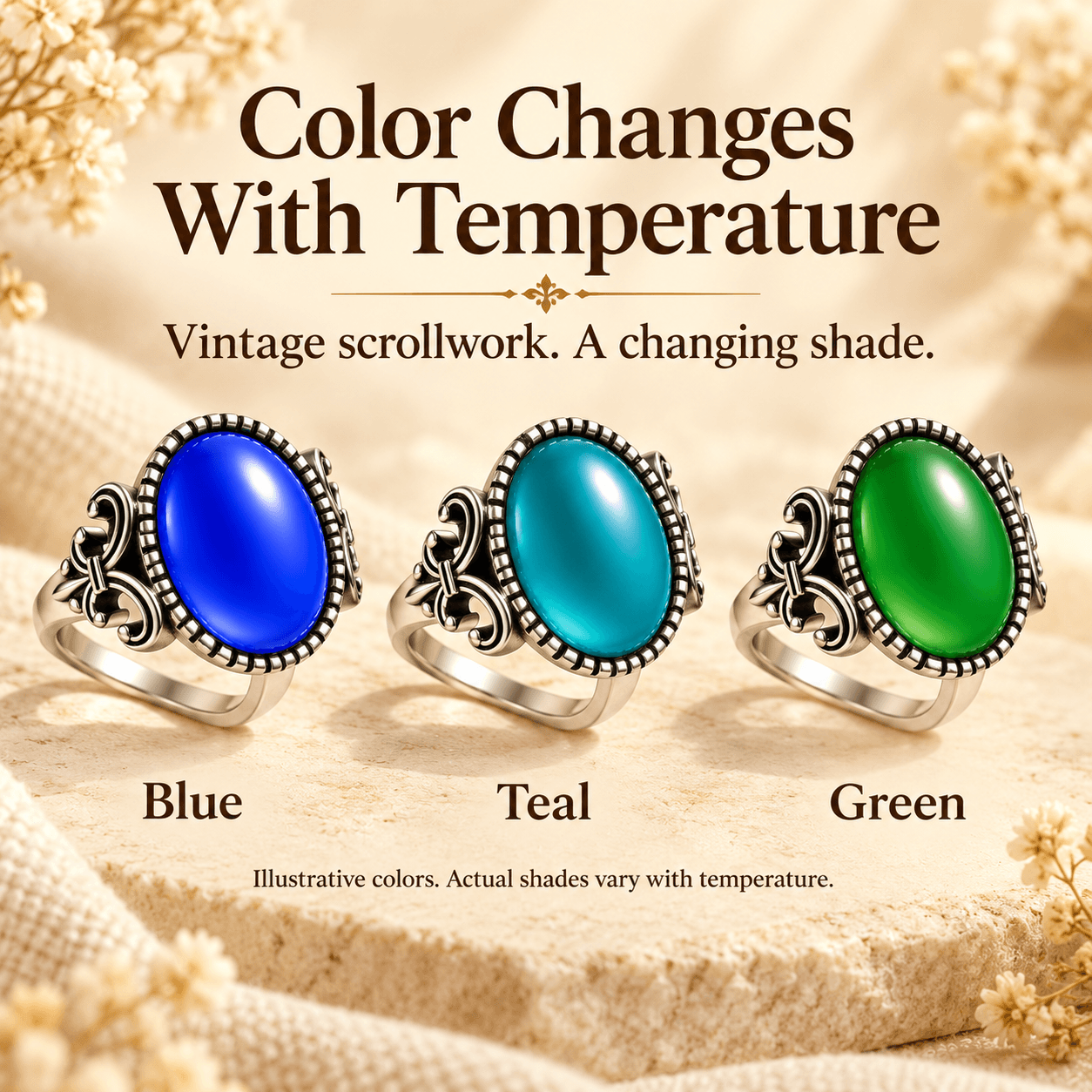 Vintage Scroll Mood Ring