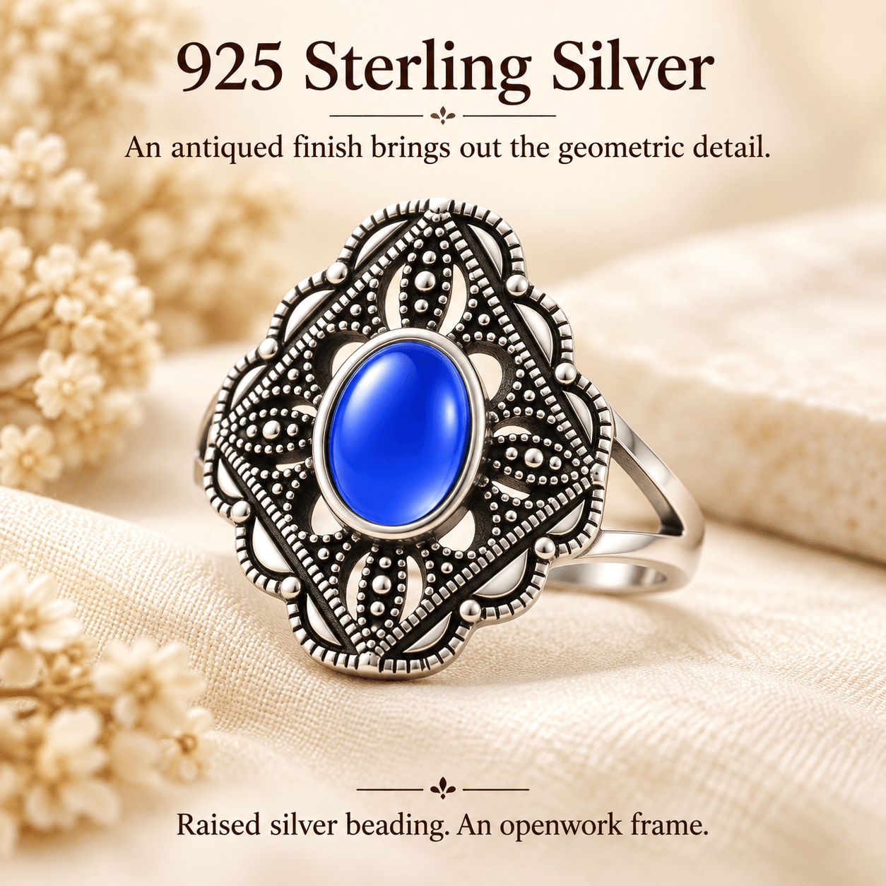 Diamond-Pattern Mood Ring