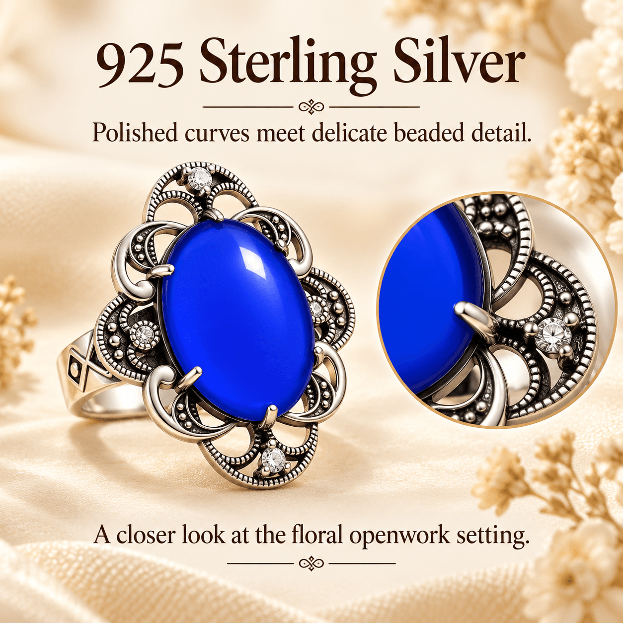 Vintage Floral Mood Ring