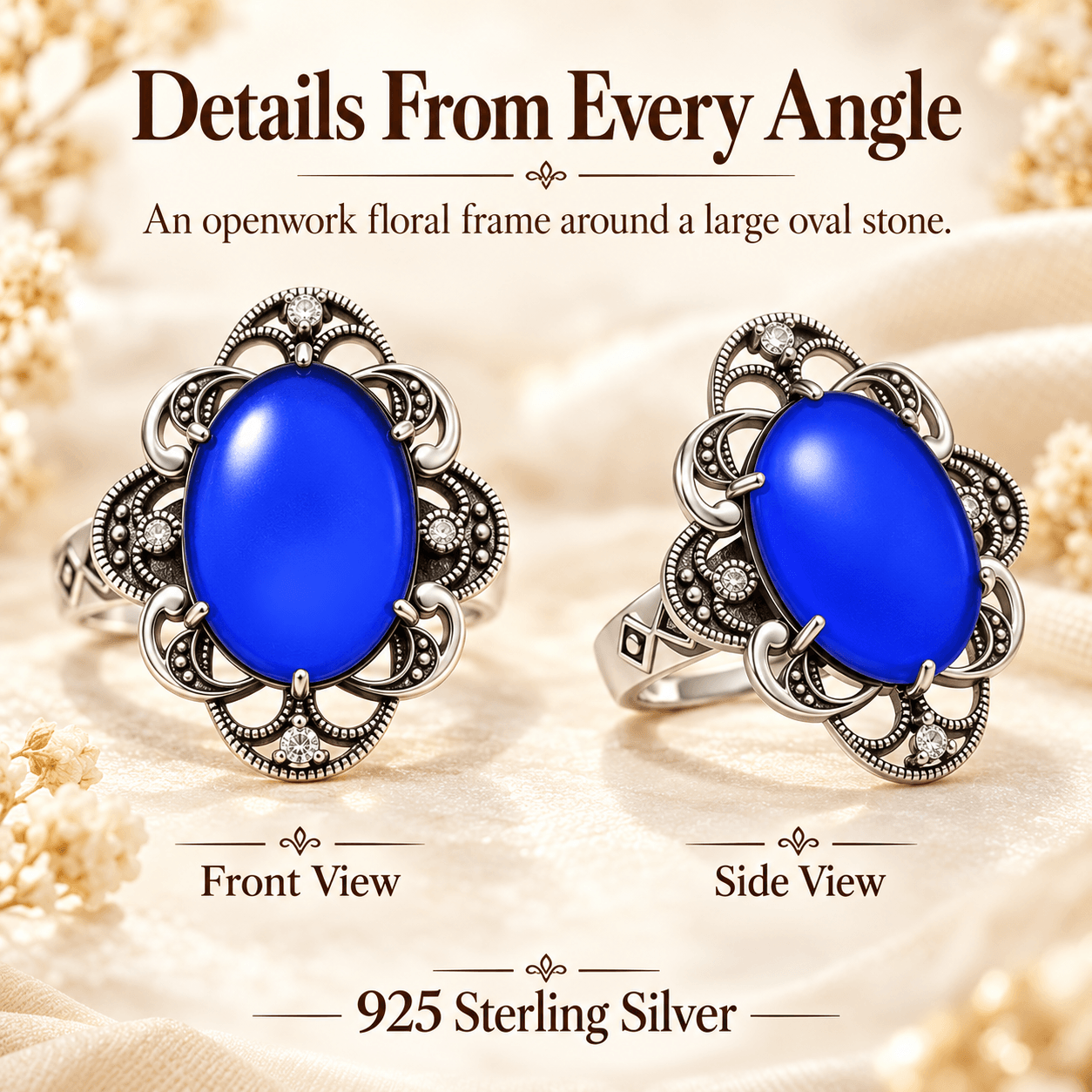 Vintage Floral Mood Ring