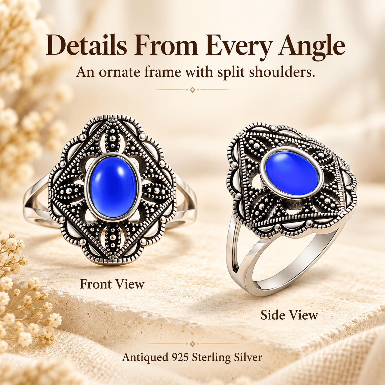 Diamond-Pattern Mood Ring
