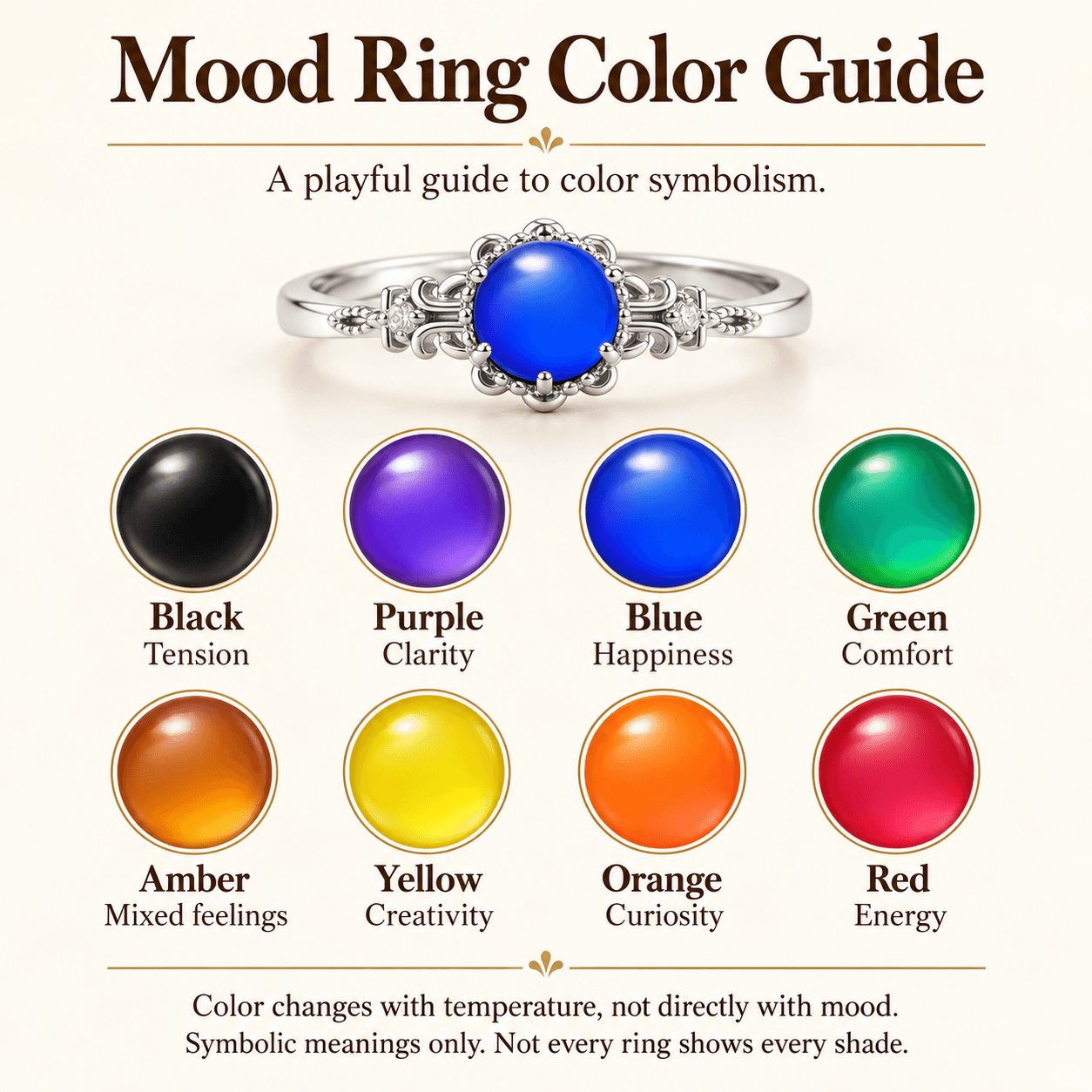 Adjustable Romantic Mood Ring