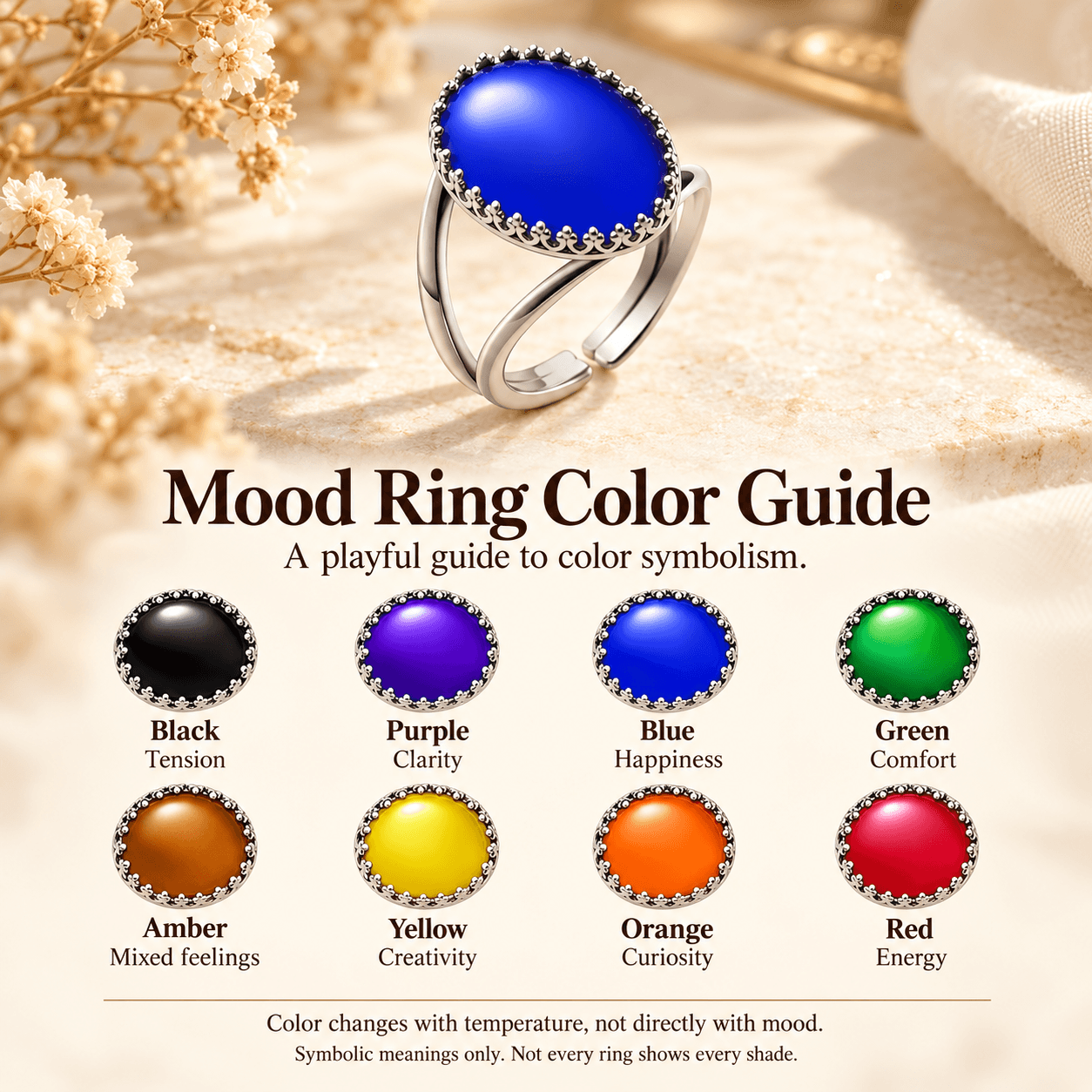 Adjustable Crown Mood Ring