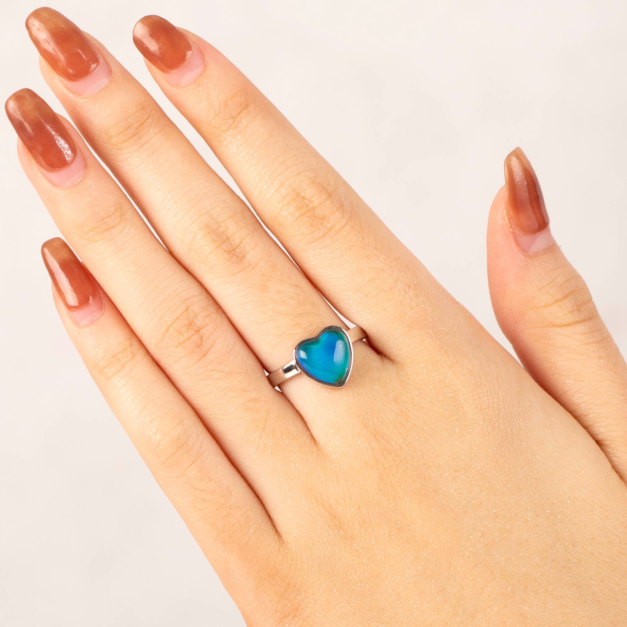 Handmade Heart Shaped Color Changing Mood Ring In Sterling Silver - aurorapromise