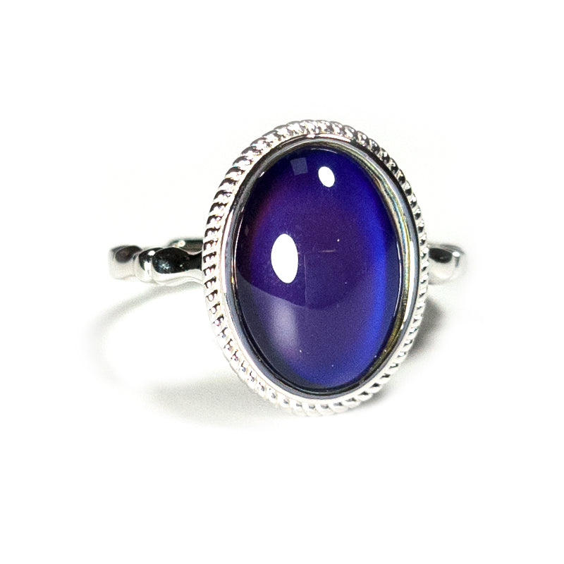 Adjustable Hippie Handmade Color Changing Mood Ring In Sterling Silver - aurorapromise