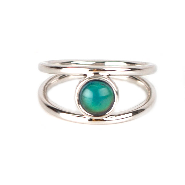 Minimalist Modern Northern Lights Color Changing Mood Ring In Sterling Silver - aurorapromise