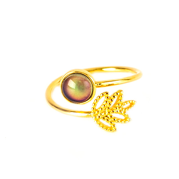 Spring Bloom Gold Color Changing Mood Ring In Sterling Silver - aurorapromise
