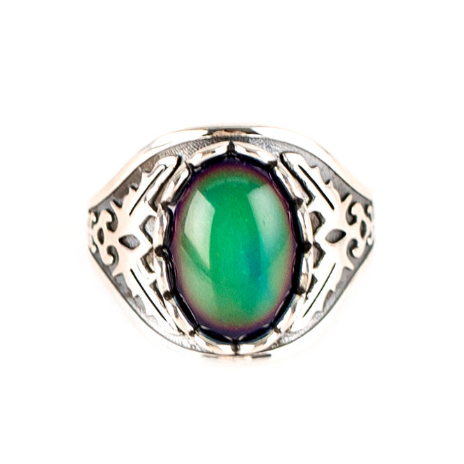Patterned Nostalgic Color Changing Mood Ring In Sterling Silver - aurorapromise