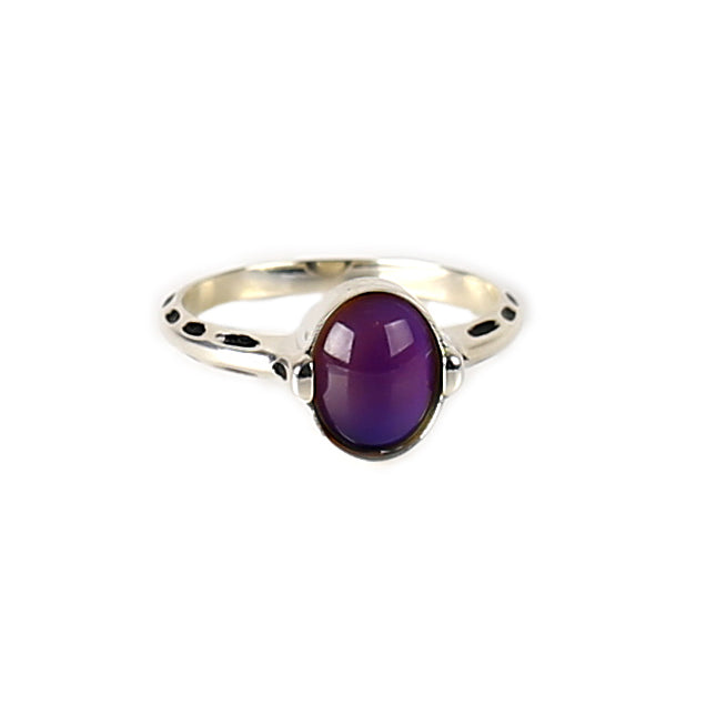 Antiqued Oval Color Changing Mood ring In Sterling Silver - aurorapromise
